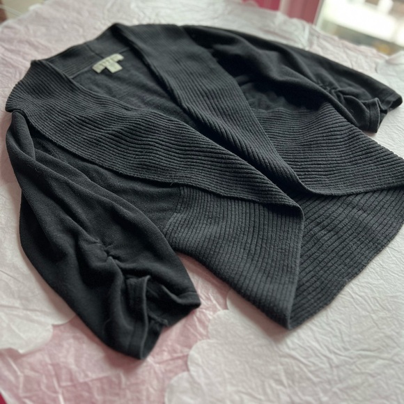 EUC Coldwater Creek Black Topper Shrug Open Cardigan sz 8 small casual cool - Picture 1 of 9